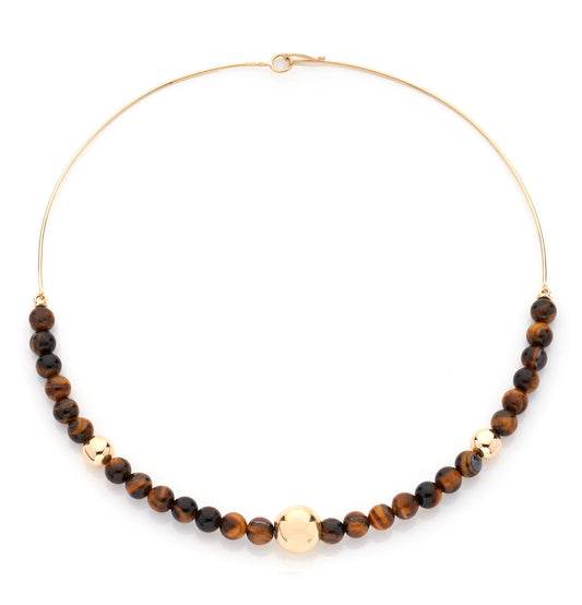 COLLEZIONE BARBARELLA - COLLANA SEMI-RIGIDA - ORO 18KT - TIGER EYE