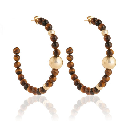ORECCHINI COLLEZIONE BARBARELLA - ORO 18KT - TIGER 'S EYE