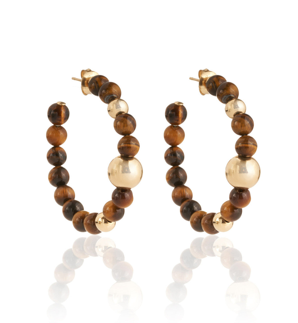 BARBARELLA COLLEZIONE ORECCHINI - ORO 18KT - TIGER' S EYE