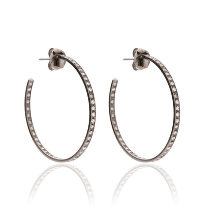 ORECCHINI COLLEZIONE BARBARELLA - ORO NERO 18KT - DIAMANTI BIANCHI