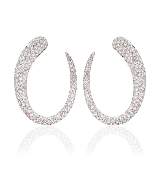GOCCE COLLECTION EARRINGS - 18KT GOLD - WHITE DIAMONDS - LARGE