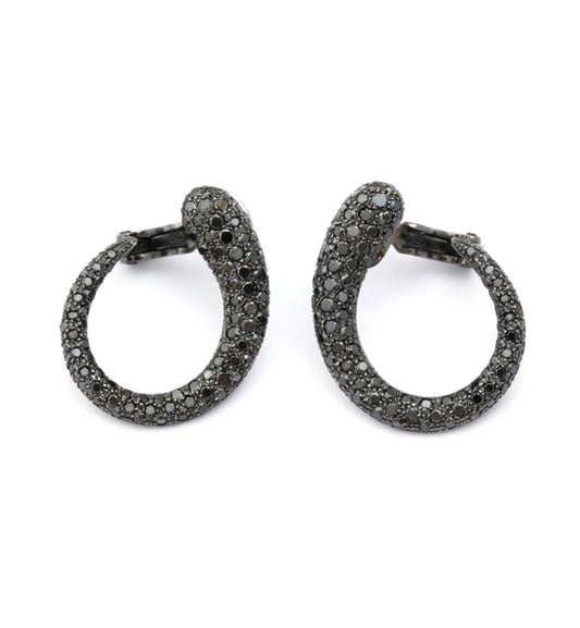 ORECCHINI COLLEZIONE GOCCE - DIAMANTI NERI - MEDI