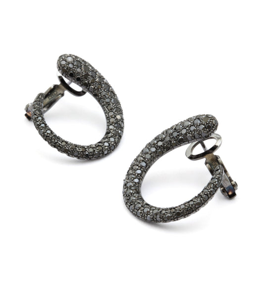 ORECCHINI COLLEZIONE GOCCE - DIAMANTI NERI - MEDI