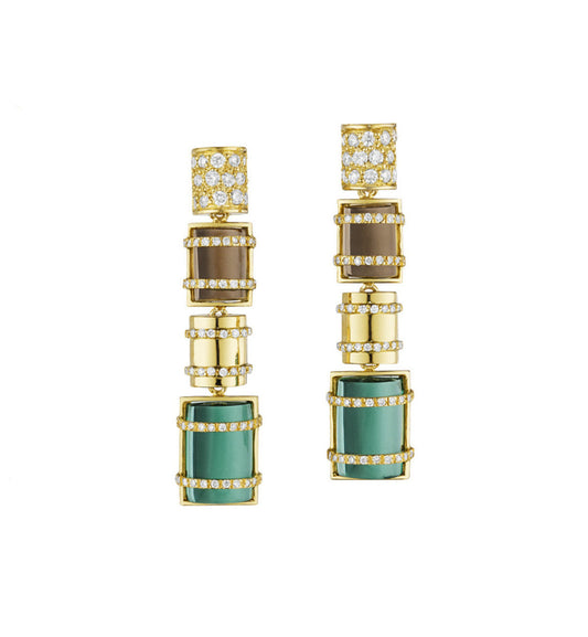 COLLEZIONE BULLET ORECCHINI ORO 18KT - MULTIPIETRA