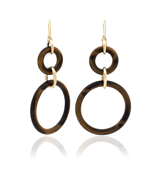 STELLA COLLECTION - 18KT GOLD - LARGE AND SMALL TIGER EYE LINKS