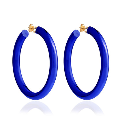 COLLEZIONE BARBARELLA - ORO 18KT - ARGENTO - EX-GRANDE - BLU COBALTO