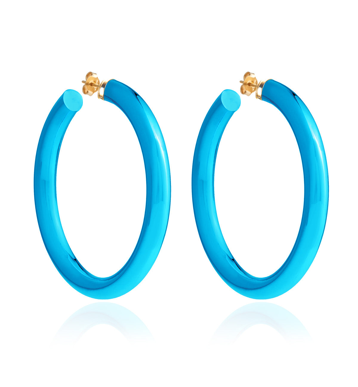 BARBARELLA COLLECTION - 18KT GOLD - STERLING SILVER - EX-LARGE - AQUA BLUE