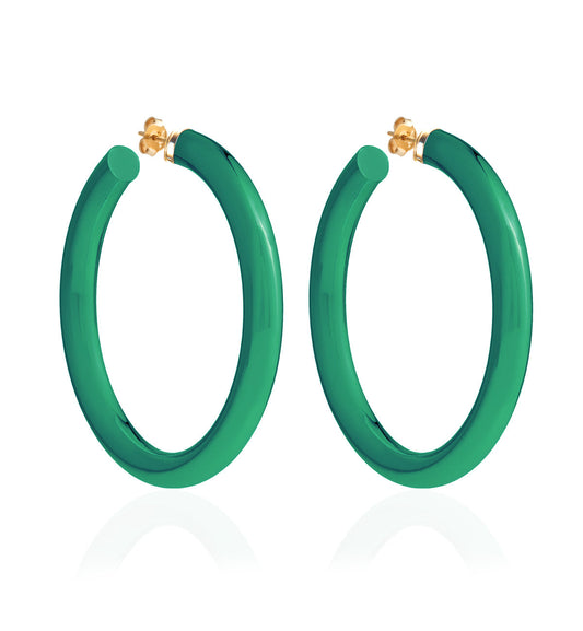 BARBARELLA COLLECTION - 18KT GOLD - STERLING SILVER - EX-LARGE - GREEN