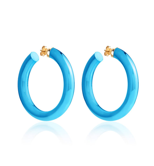 BARBARELLA COLLECTION - 18KT GOLD - STERLING SILVER - EX-MEDIUM - AQUA BLUE