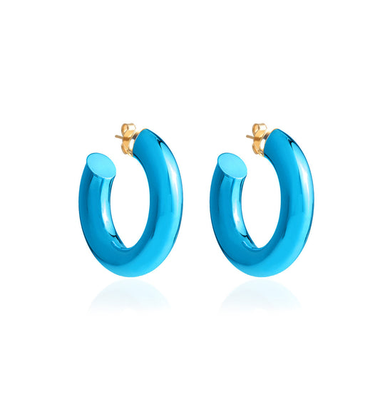 BARBARELLA COLLECTION - 18KT GOLD - STERLING SILVER - EX-SMALL - AQUA BLUE