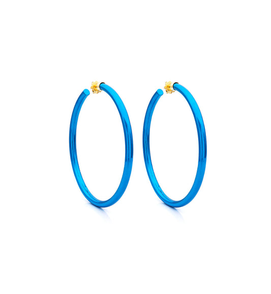 BARBARELLA COLLECTION - 18KT GOLD - STERLING SILVER - MEDIUM - AQUA BLUE