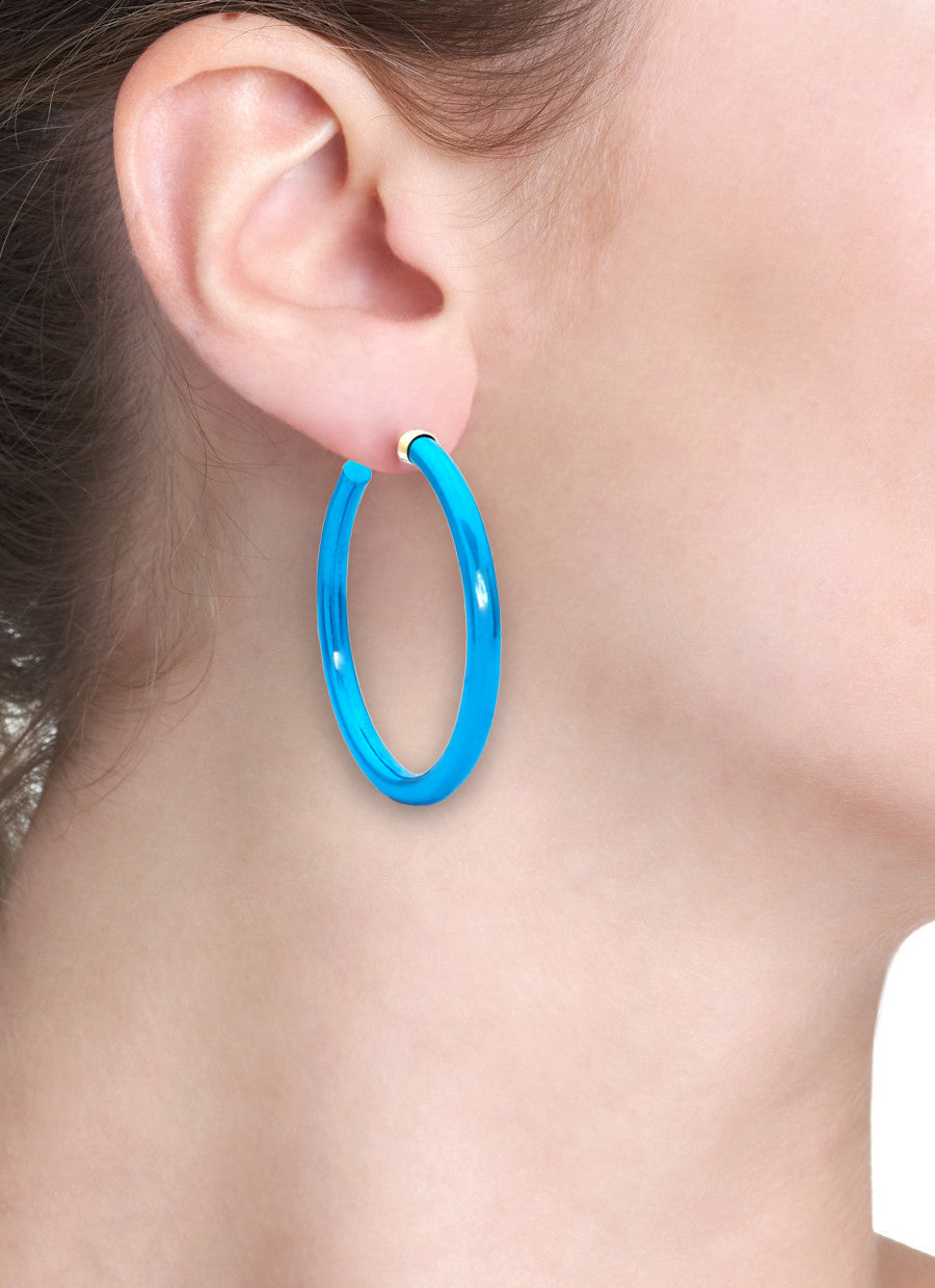 BARBARELLA COLLECTION - 18KT GOLD - STERLING SILVER - SMALL - AQUA BLUE