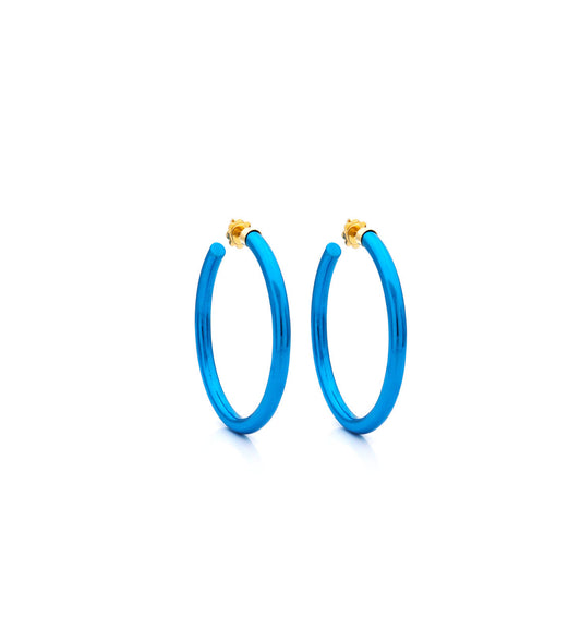 BARBARELLA COLLECTION - 18KT GOLD - STERLING SILVER - SMALL - AQUA BLUE
