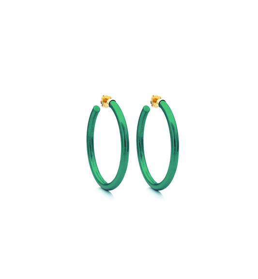 BARBARELLA COLLECTION - 18KT GOLD - STERLING SILVER - SMALL - GREEN