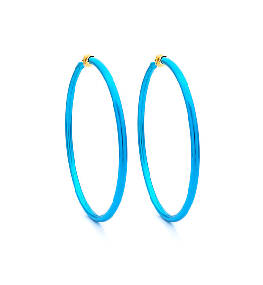 BARBARELLA COLLECTION - 18KT GOLD - STERLING SILVER - LARGE - AQUA BLUE