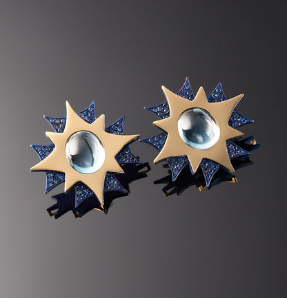 MECCANICA - ORO 18K - TOPAZI BLU