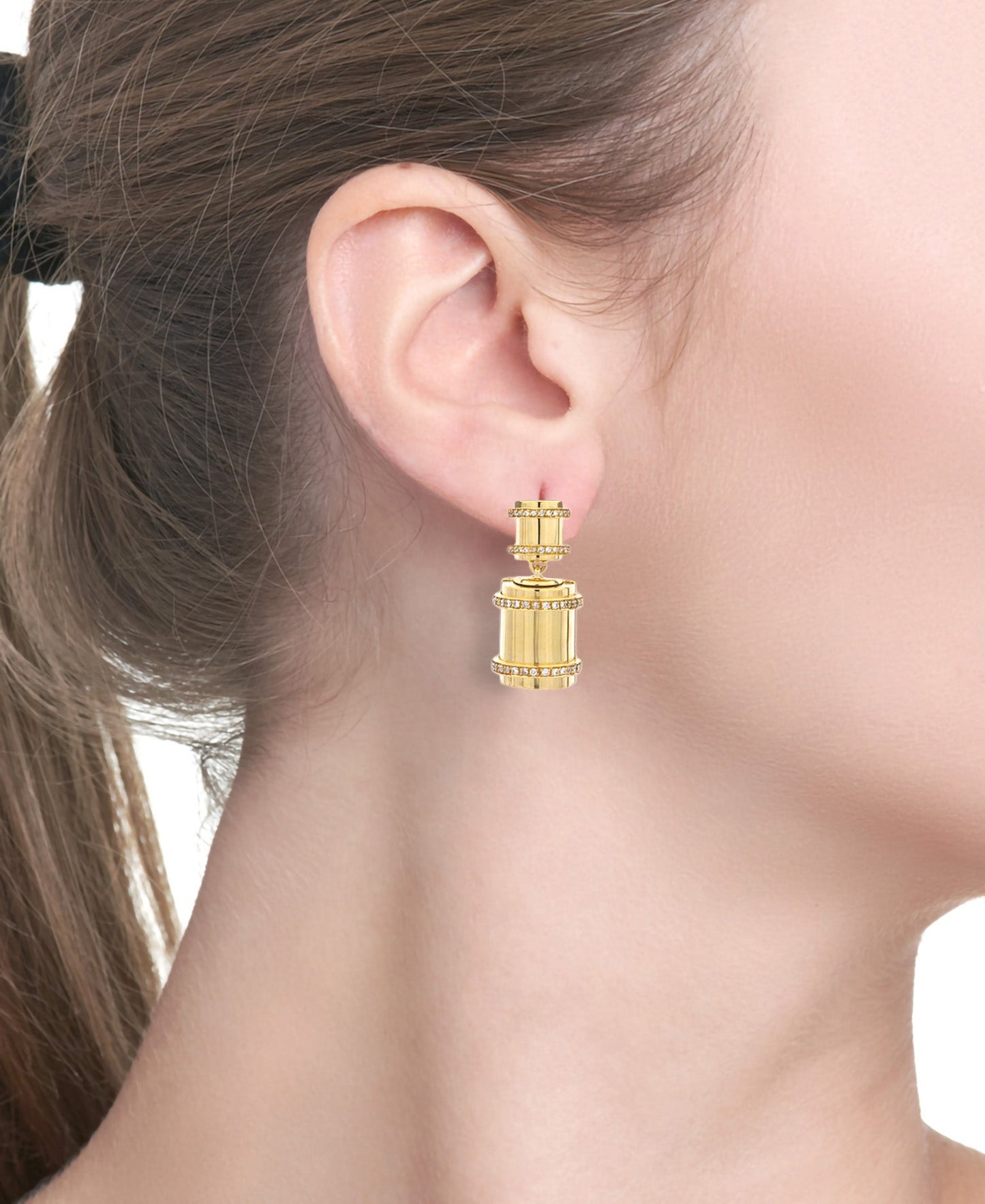 THE BULLET COLLECTION 18KT GOLD EARRINGS - SMALL