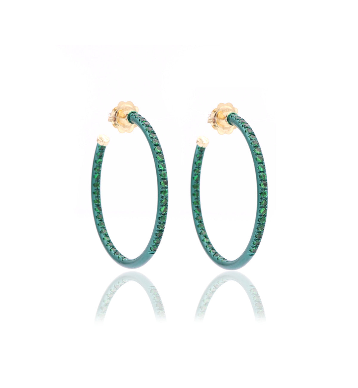 ORECCHINI A CERCHIO - ORO 18KT - TSAVORITE - PICCOLI