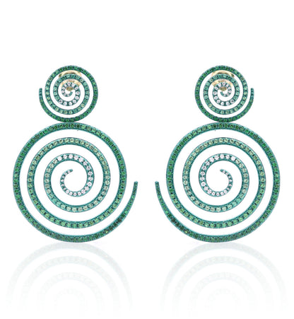 "CALEIDOSCOPIO DI SPERANZA" - ORO 18KT - TSAVORITE - ORECCHINI