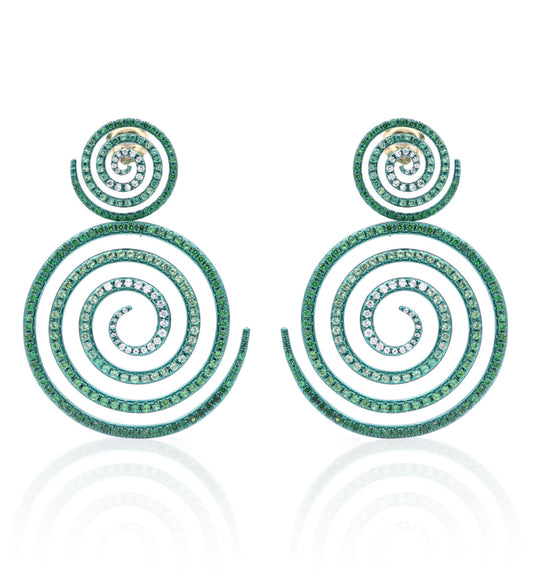 "CALEIDOSCOPIO DI SPERANZA" - ORO 18KT - TSAVORITE - ORECCHINI