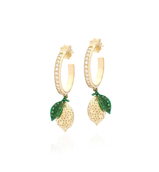 "LOVE LEMONS" - 18KT GOLD - WHITE DIAMONDS - EARRINGS