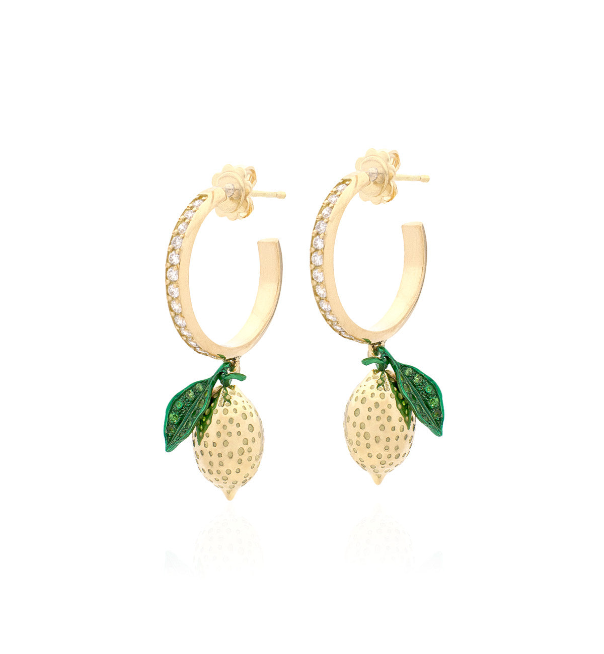 "LOVE LEMONS" - 18KT GOLD - WHITE DIAMONDS - EARRINGS