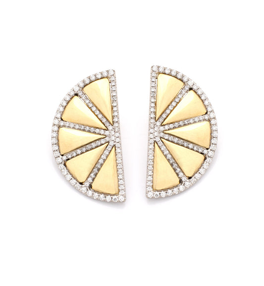 "حب الليمون" - ذهب عيار 18 قيراطًا - ألماس أبيض - أقراط