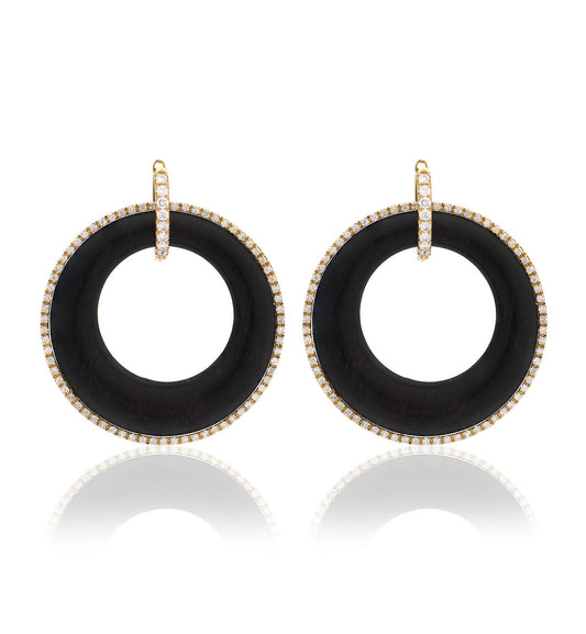"NINA" - 18KT GOLD - WHITE DIAMONDS - EBONY