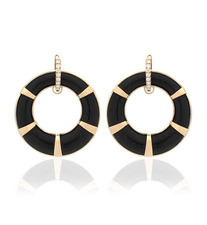 18KT GOLD - WHITE DIAMONDS - EBONY
