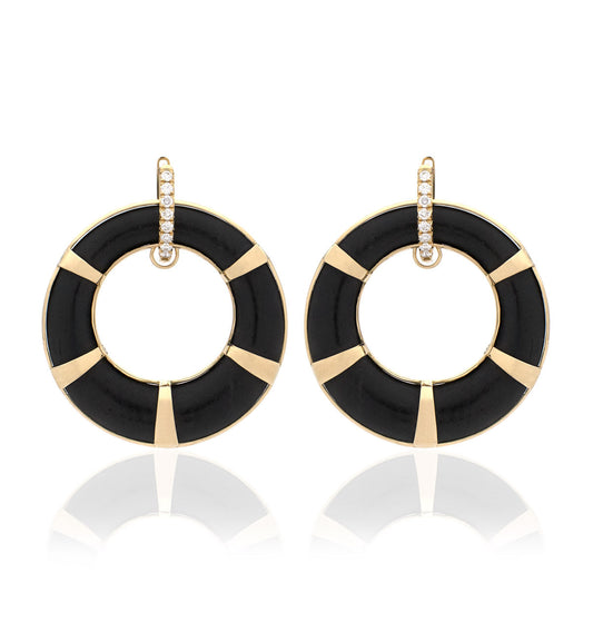 18KT GOLD - WHITE DIAMONDS - EBONY