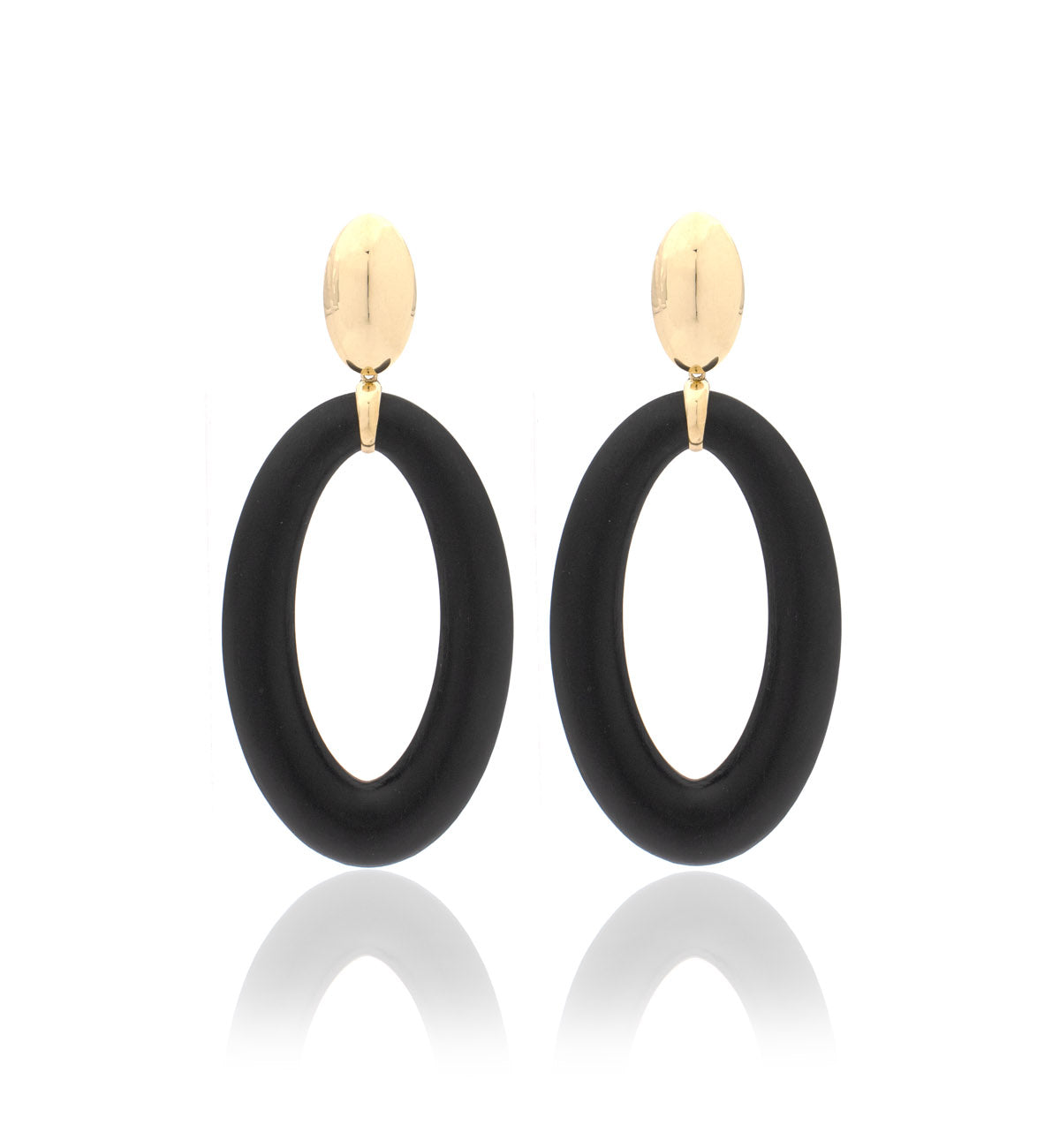 18KT GOLD - OVAL EBONY