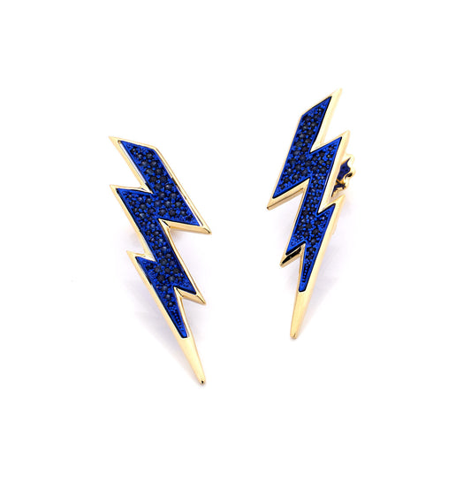 "FULMINI" - ORO GIALLO 18KT/ ZAFFIRI BLU