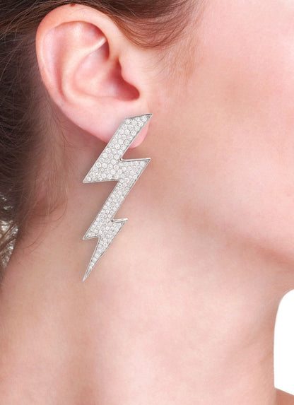 "FULMINI" - ORO BIANCO 18KT - DIAMANTI BIANCHI