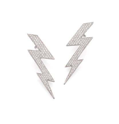 "FULMINI" - ORO BIANCO 18KT - DIAMANTI BIANCHI