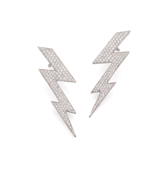 "FULMINI" - ORO BIANCO 18KT - DIAMANTI BIANCHI