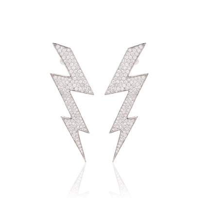 "FULMINI" - ORO BIANCO 18KT - DIAMANTI BIANCHI