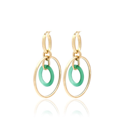 "ORBITE" - ORO GIALLO 18KT - LINKS IN AGATA VERDE