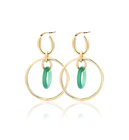 "ORBITE" - ORO GIALLO 18KT - LINKS IN AGATA VERDE