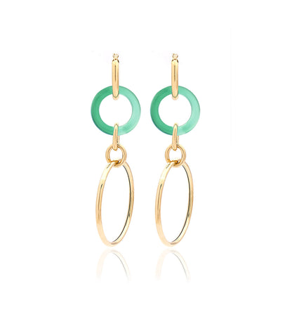 "ORBITE" - ORO GIALLO 18KT - LINKS IN AGATA VERDE