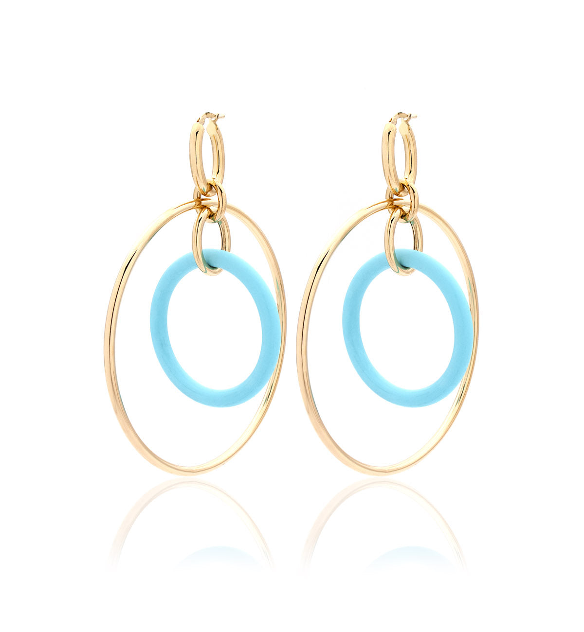 "ORBITE" - 18KT YELLOW GOLD - TURQUOISE LINKS LARGE