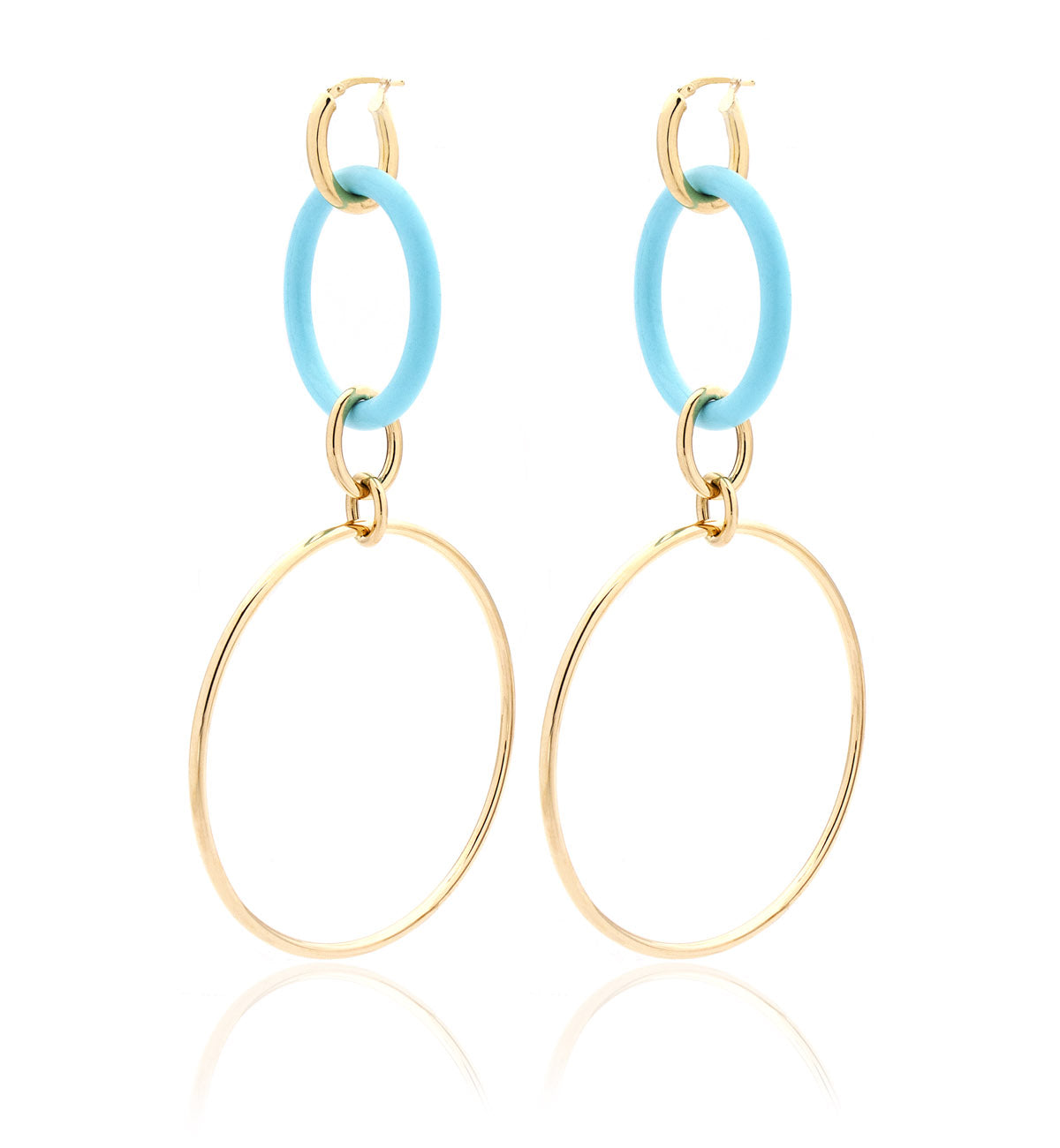 "ORBITE" - 18KT YELLOW GOLD - TURQUOISE LINKS LARGE