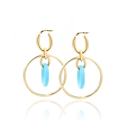 "ORBITE" - ORO GIALLO 18KT - LINKS IN TURCHESE