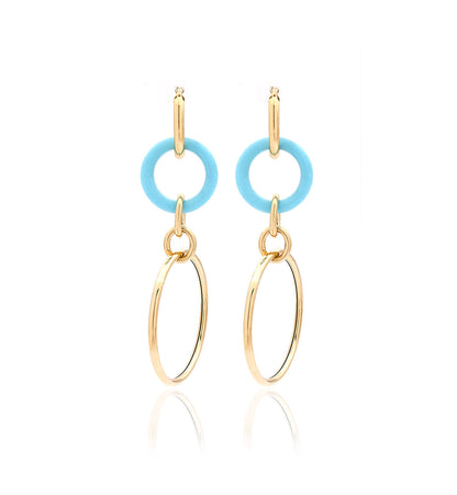 "ORBITE" - ORO GIALLO 18KT - LINKS IN TURCHESE