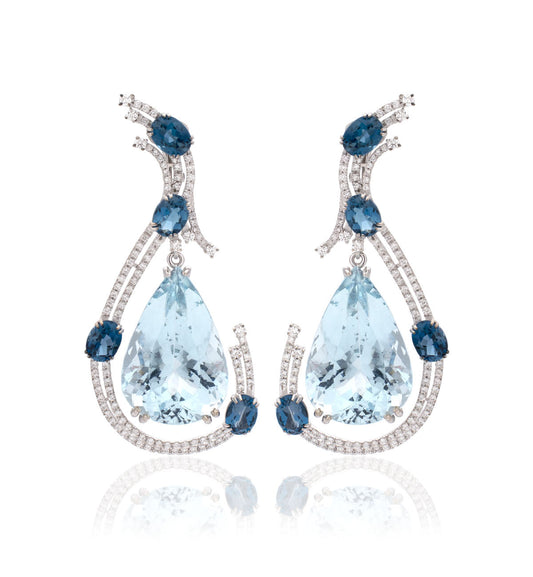 "BLUE SWANS" - 18KT WHITE GOLD - AQUAMARINE