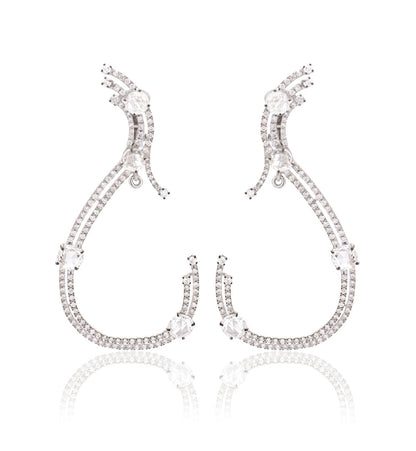 "PIUME DI PAVONE" - ORO BIANCO 18KT - BERILLO VERDE