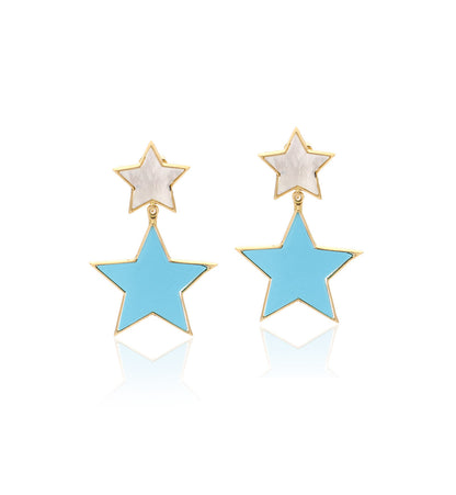 "STELLINA" - ORO GIALLO 18KT/TURCHESE E MADREPERLA