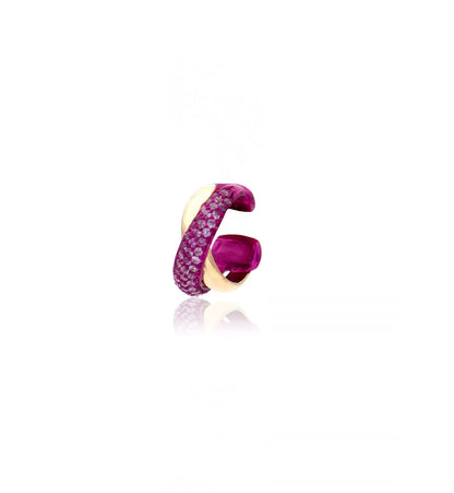 "MARJ" - EAR CUFFS - ORO 18KT - ZAFFIRI ROSA