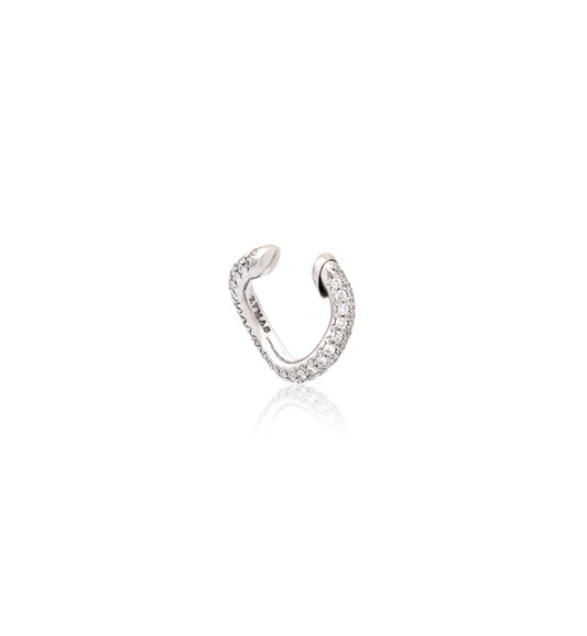 "MARJ" - EAR CUFFS - ORO BIANCO 18KT - DIAMANTI BIANCHI