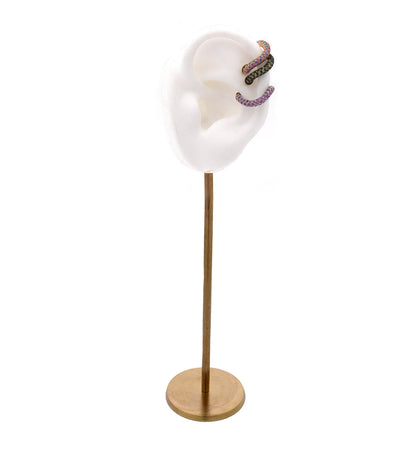 "MARJ" - EAR CUFFS - ORO 18KT - ZAFFIRI ROSA E TOPAZI