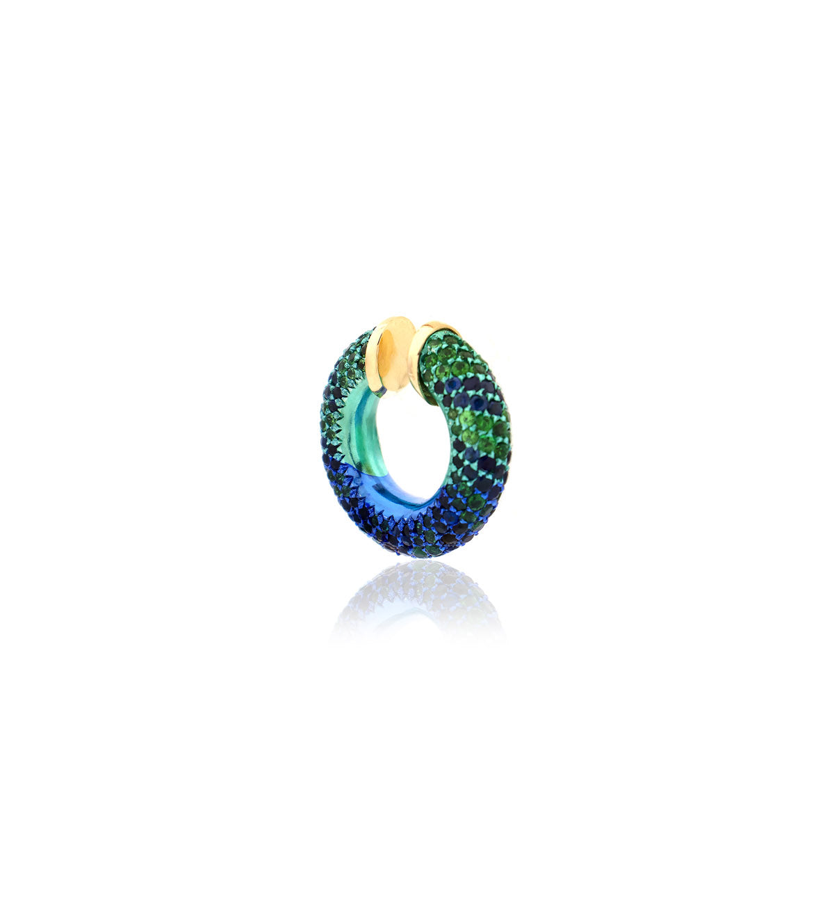 "MARJ" - EAR CUFFS - ORO 18KT - ZAFFIRI BLU - TSAVORITE